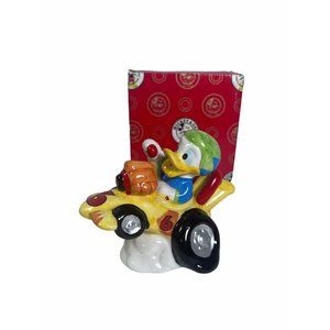 Walt Disney Co Enesco Donald Duck Hot Rod #6 Ceramic Figurine Cake Topper